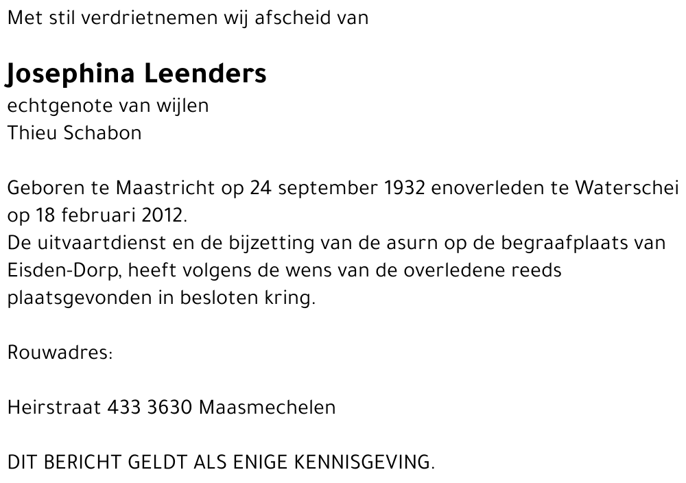 Josephina Leenders