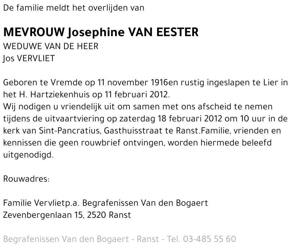 Josephine Van Eester
