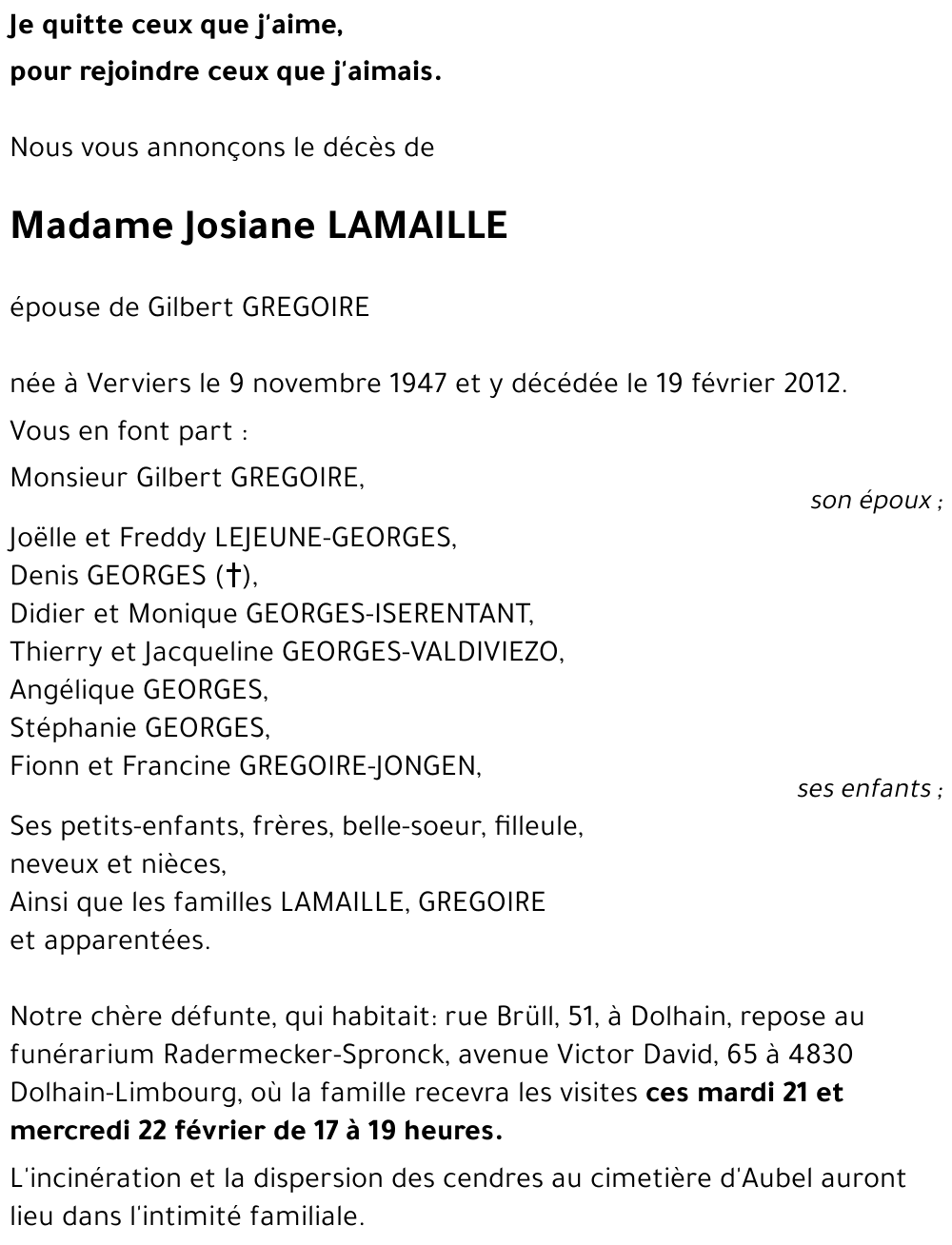 Josiane LAMAILLE