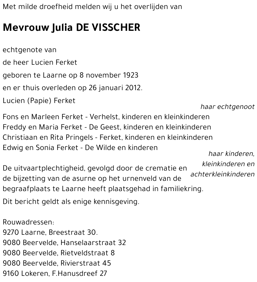 Julia DE VISSCHER