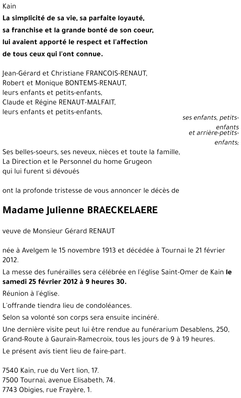 Julienne BRAECKELAERE