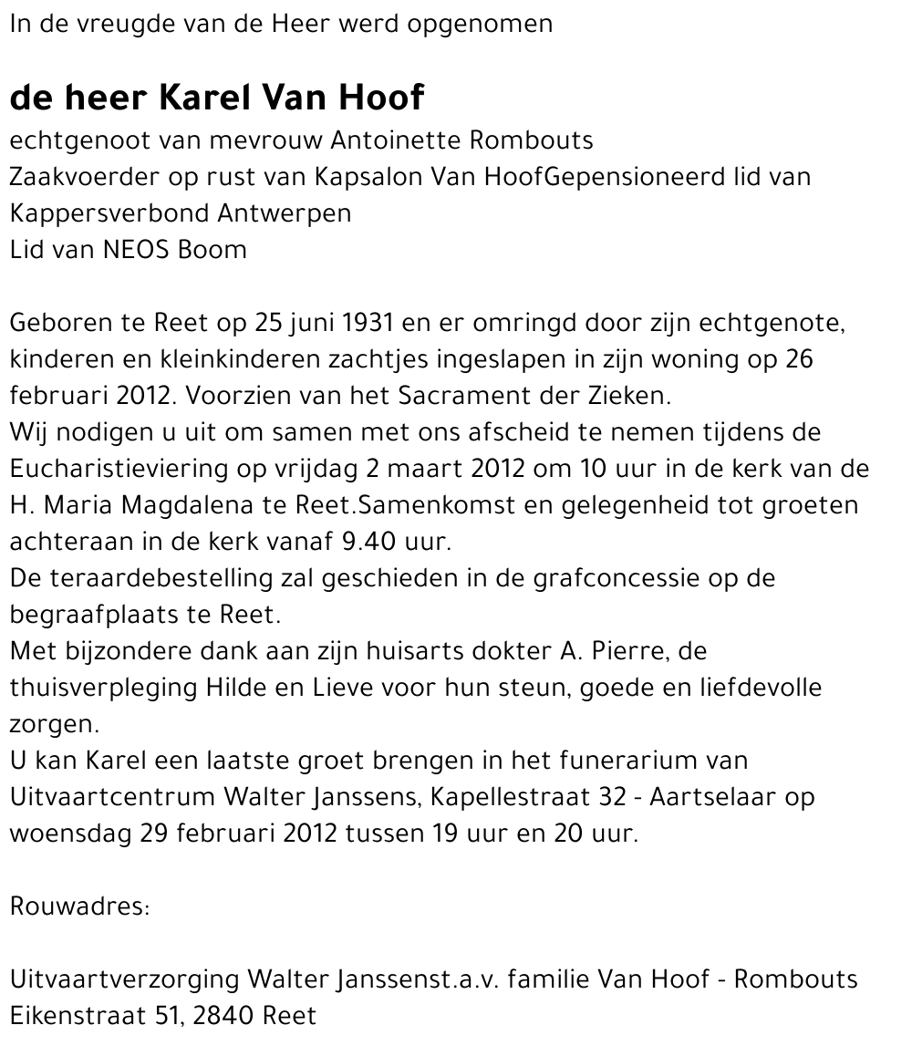 Karel Van Hoof