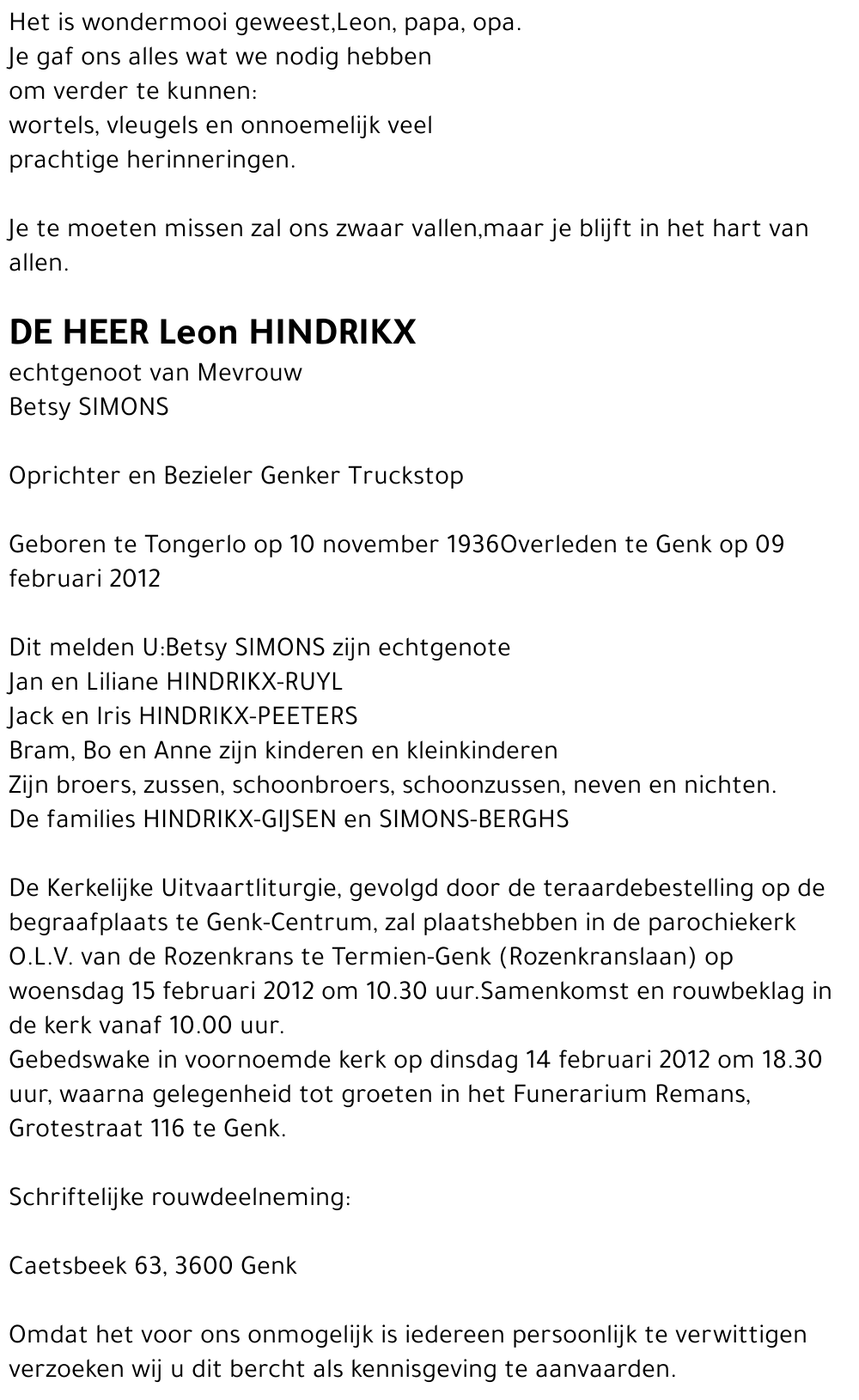 Leon HINDRIKX