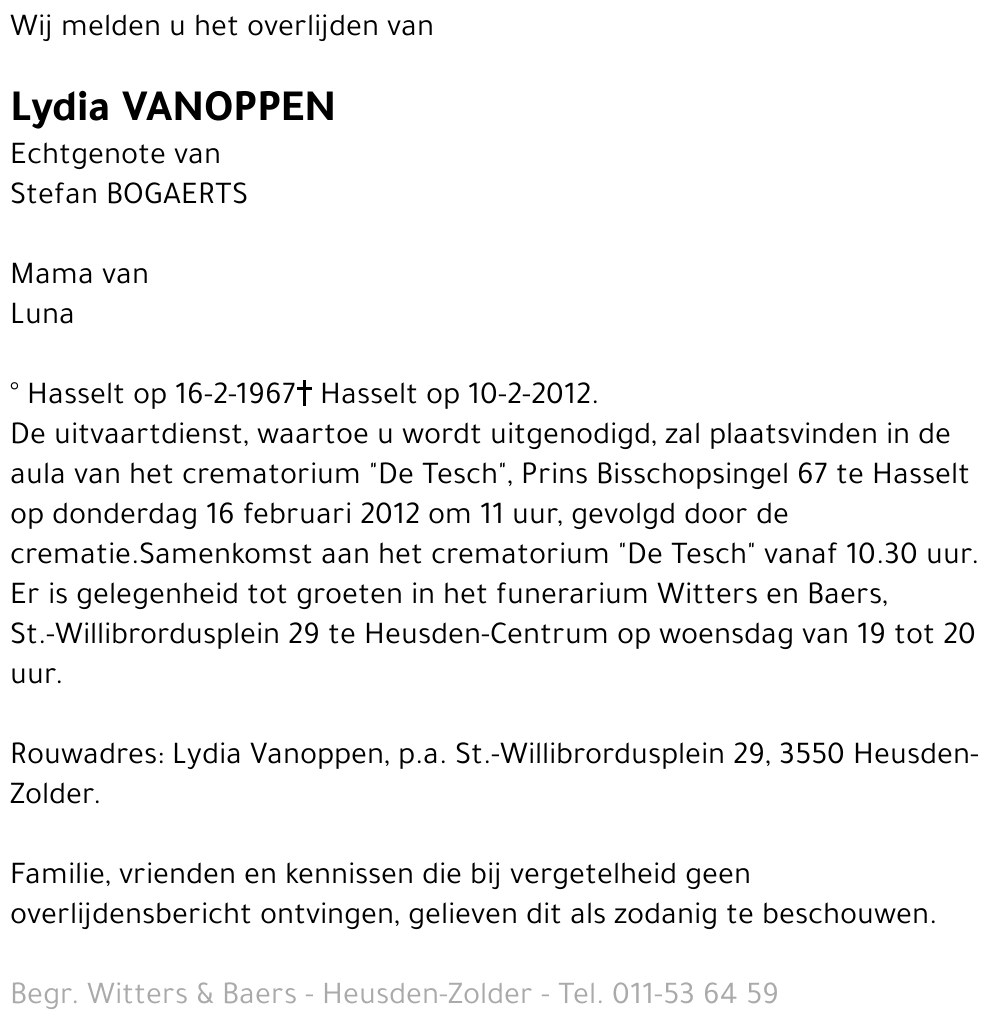 Lydia Vanoppen