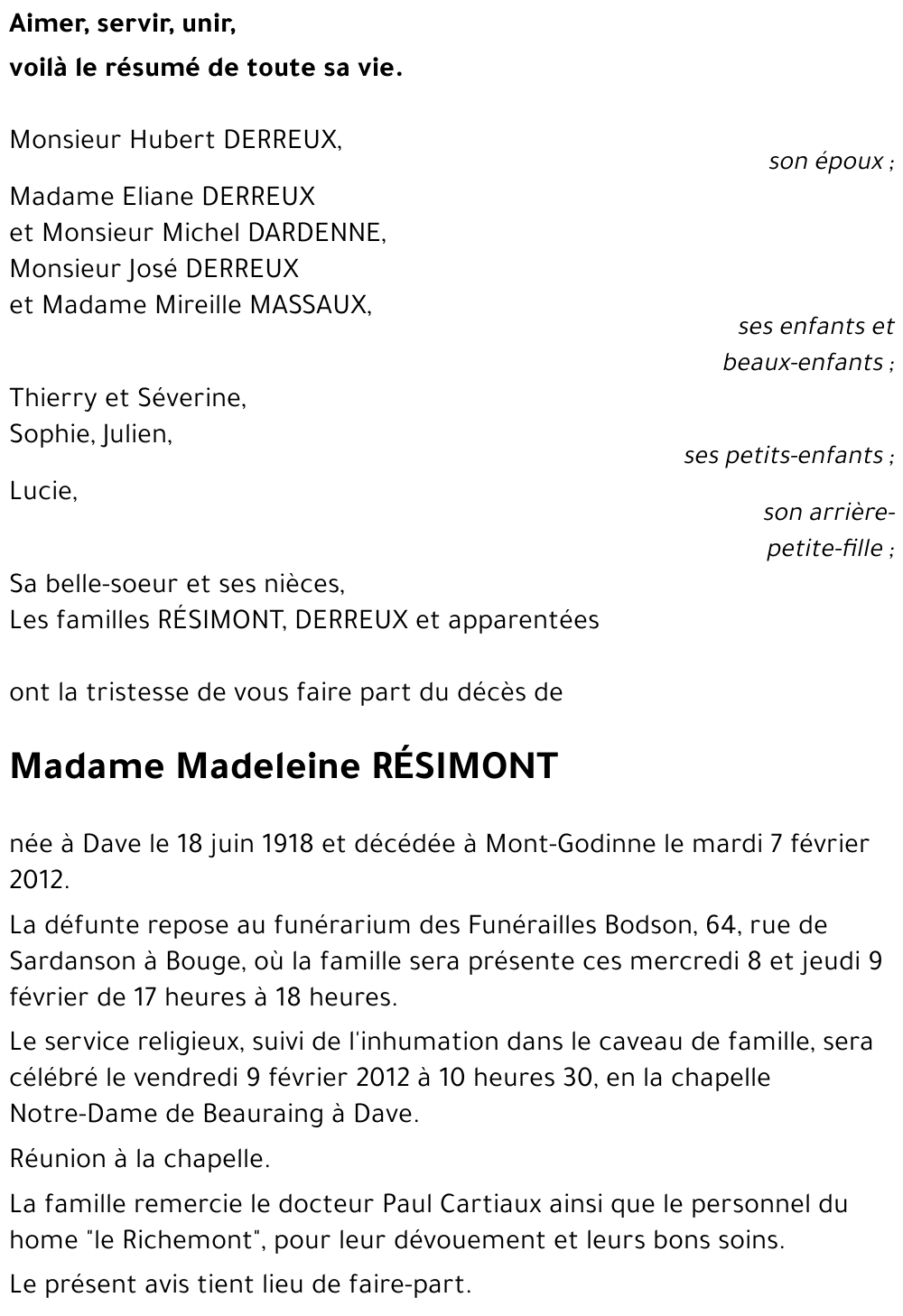 Madeleine RÉSIMONT