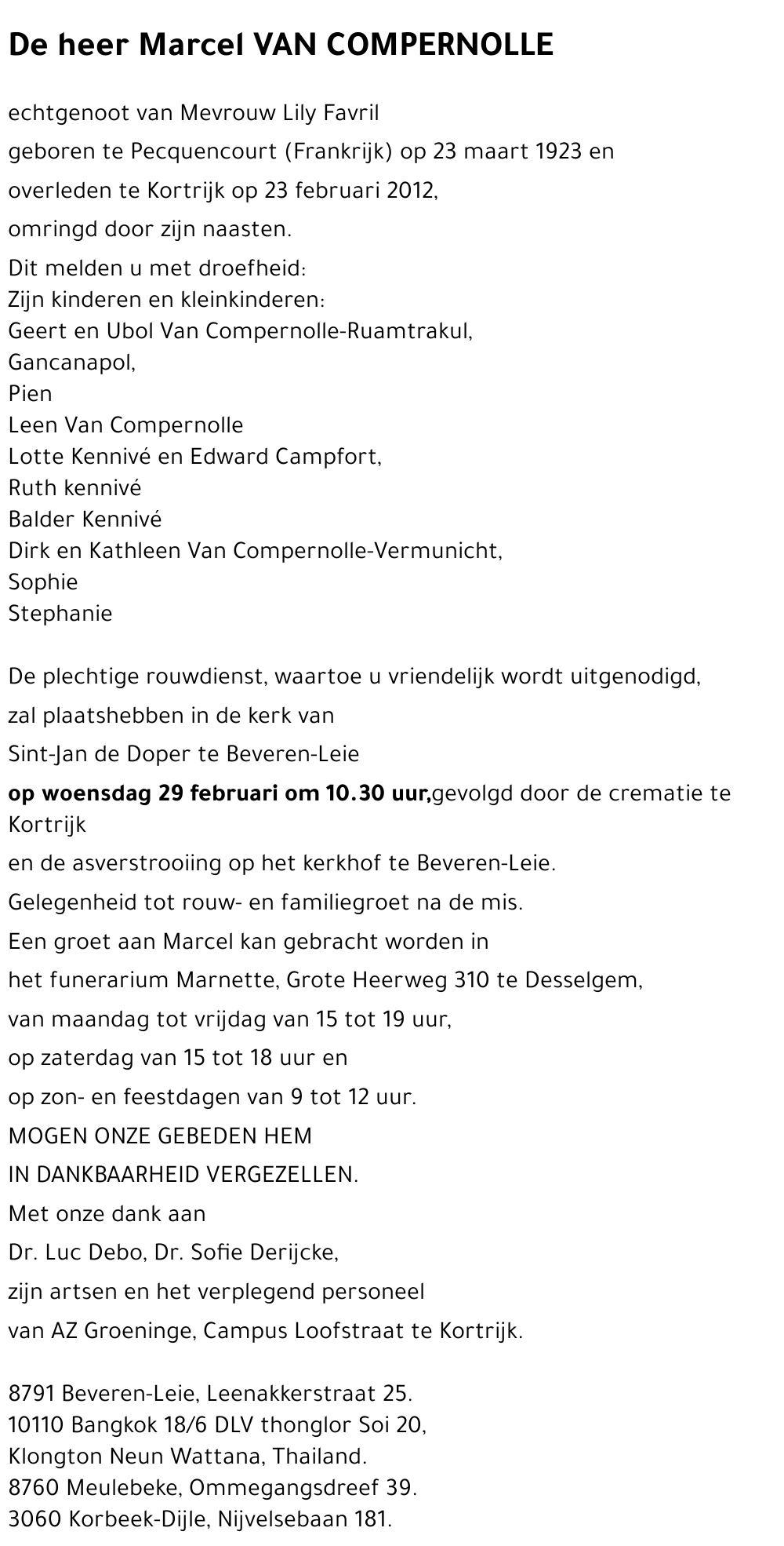 Marcel VAN COMPERNOLLE