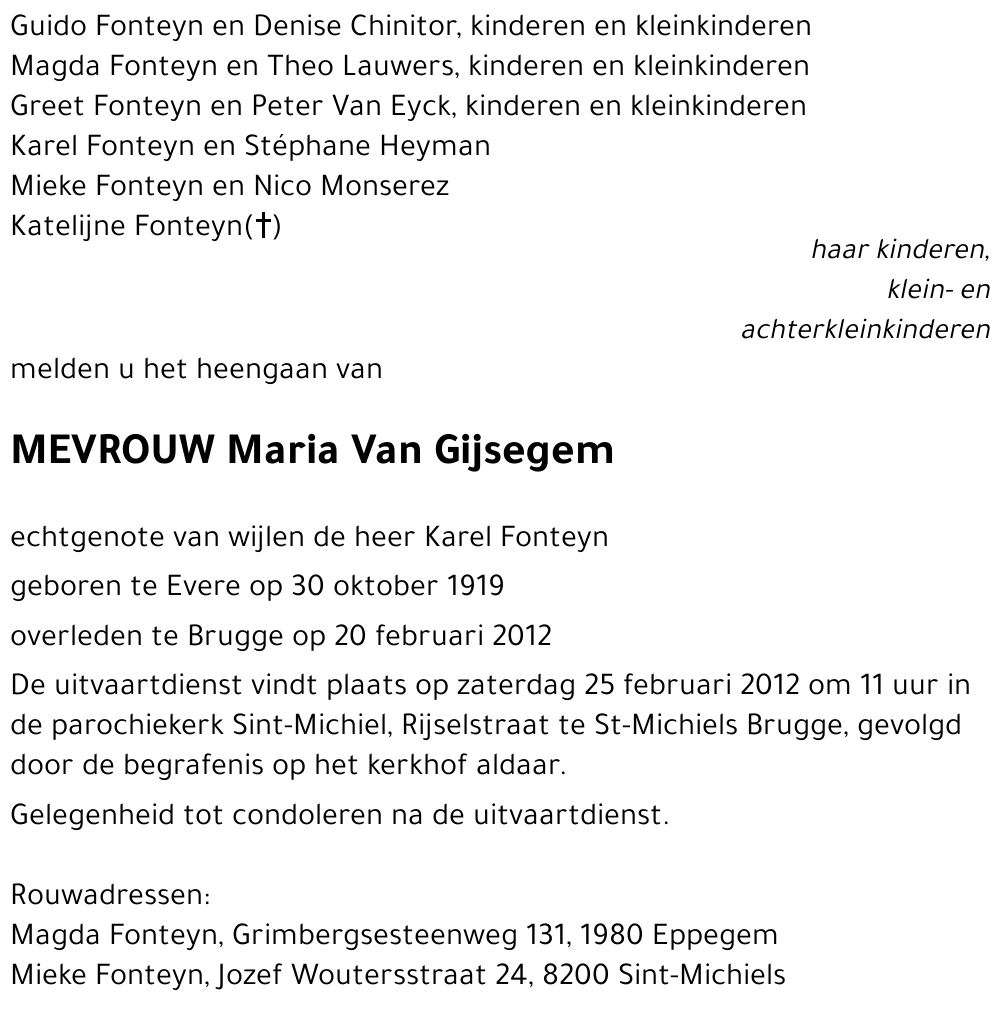 Maria Van Gijsegem