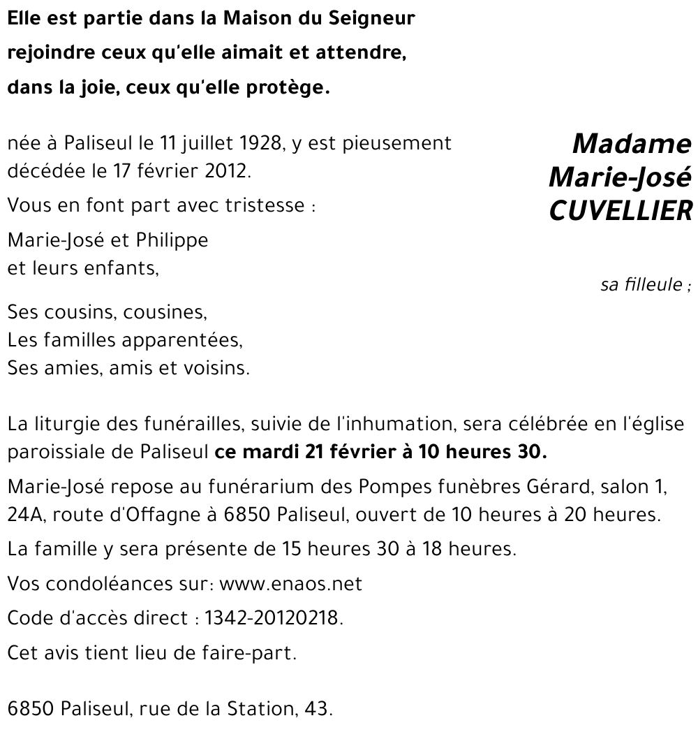 Marie-José CUVELLIER