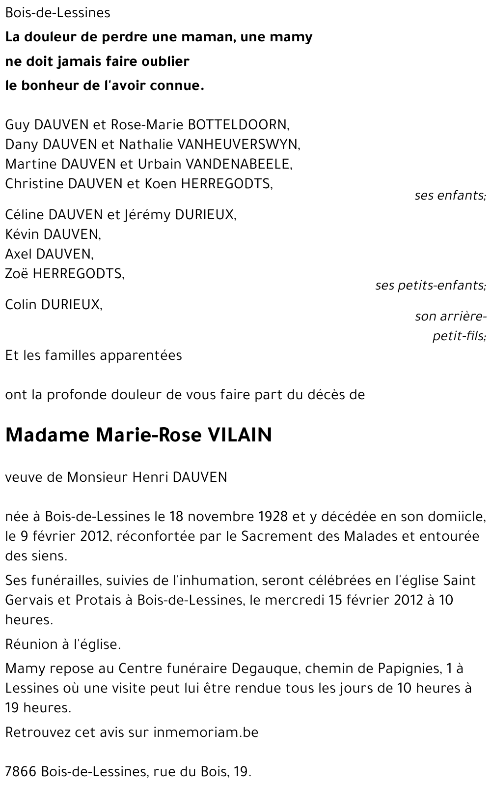 Marie-Rose VILAIN