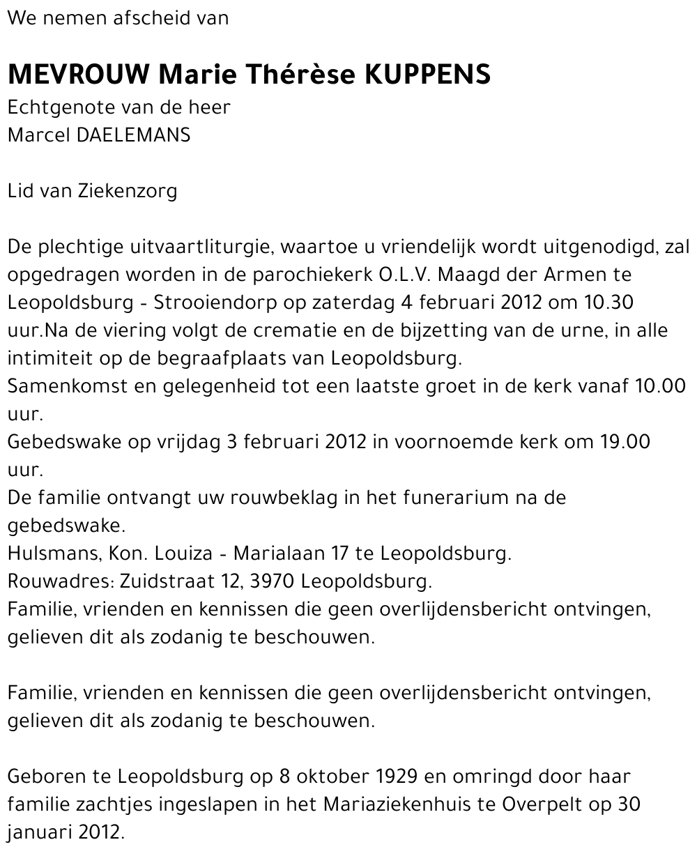 Marie Thérèse Kuppens