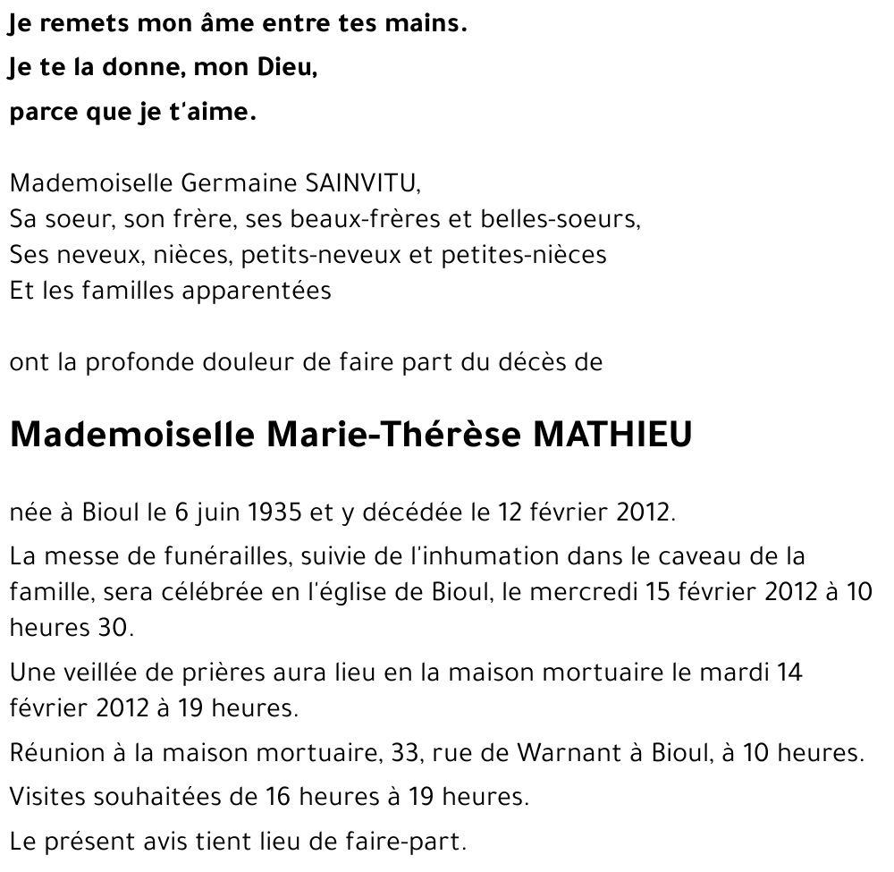 Marie-Thérèse MATHIEU