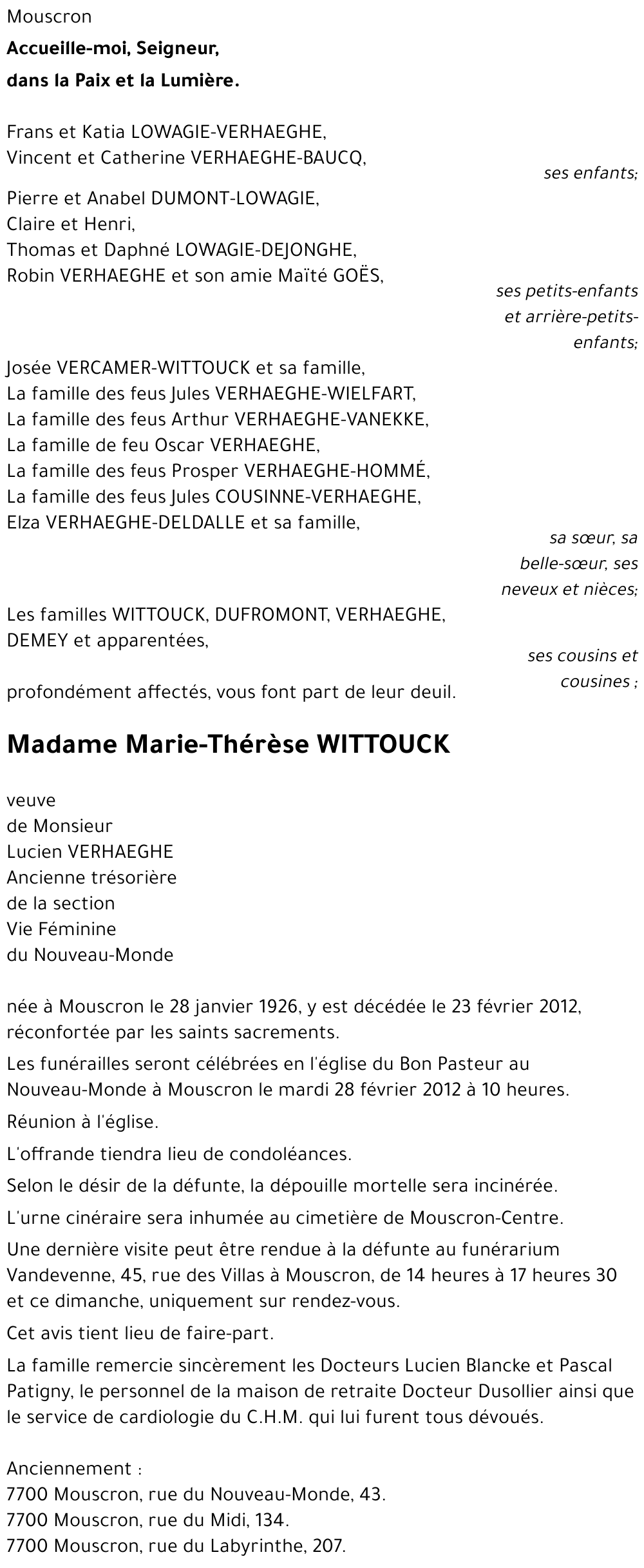 Marie-Thérèse WITTOUCK