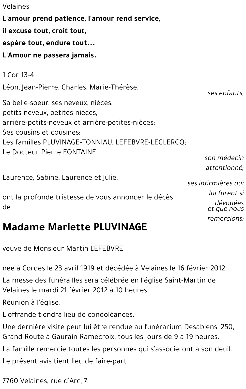 Mariette PLUVINAGE