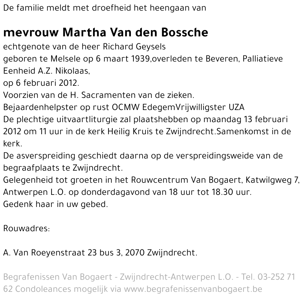 Martha Van den Bossche