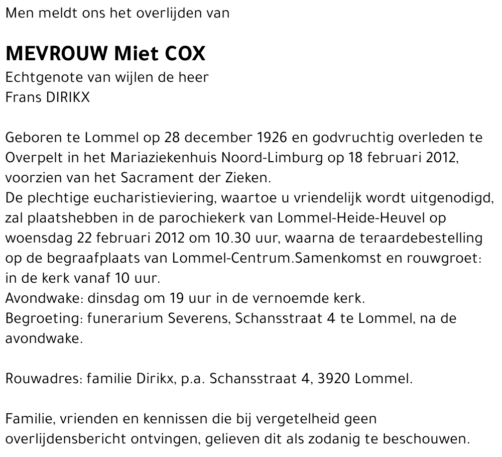 Miet Cox