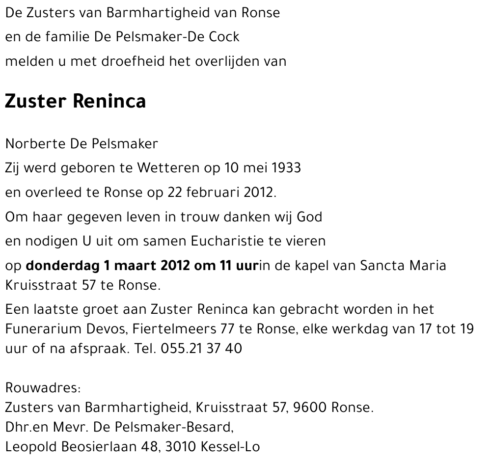 Norberte DE PELSMAKER