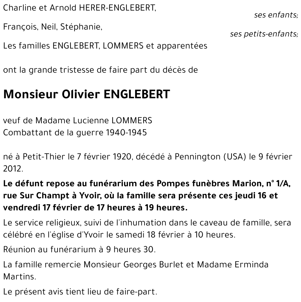 Olivier ENGLEBERT