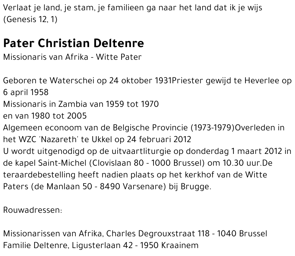 Pater Christian Deltenre