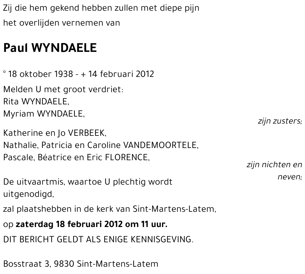 Paul WYNDAELE