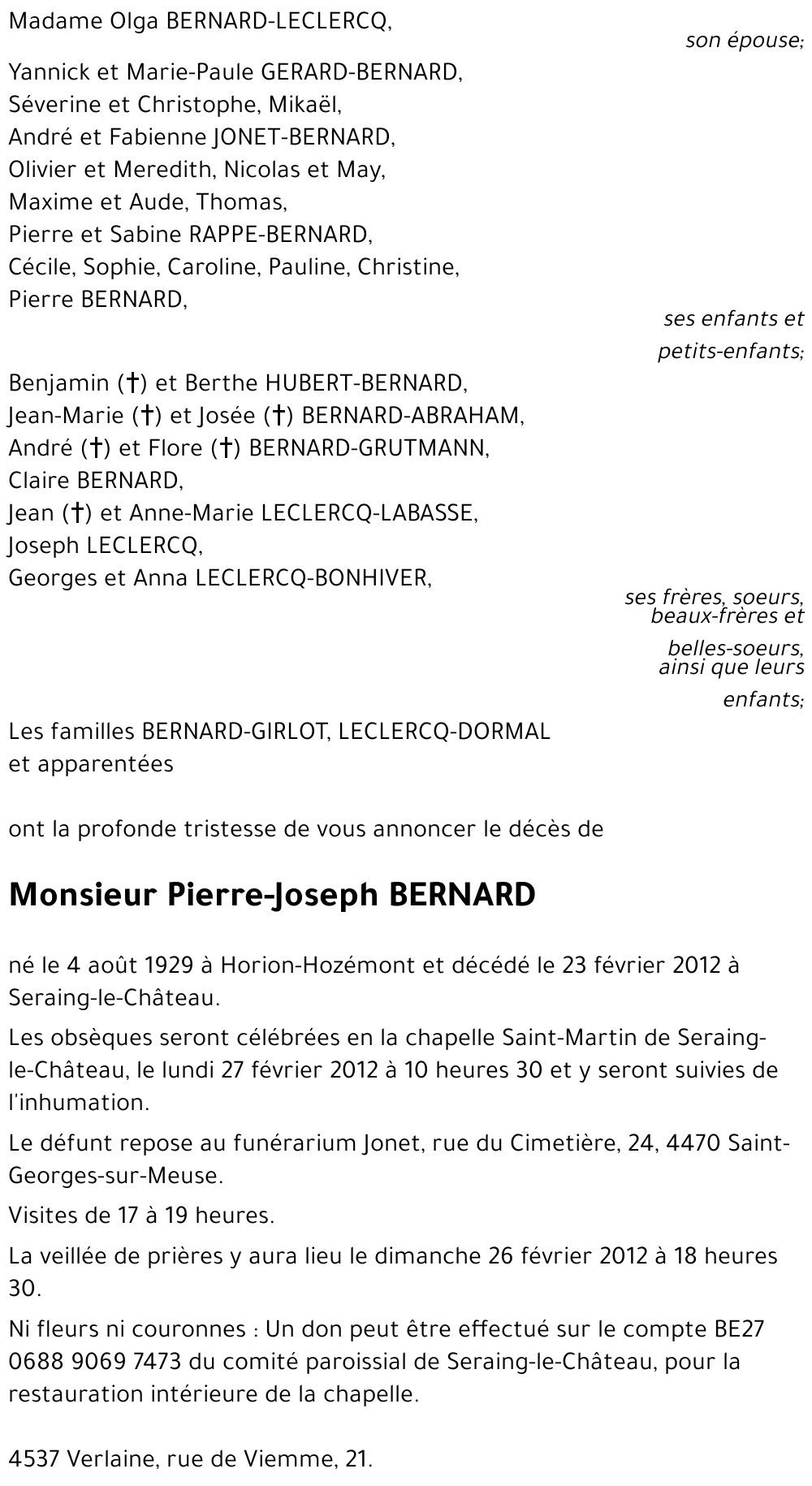 Pierre-Joseph BERNARD