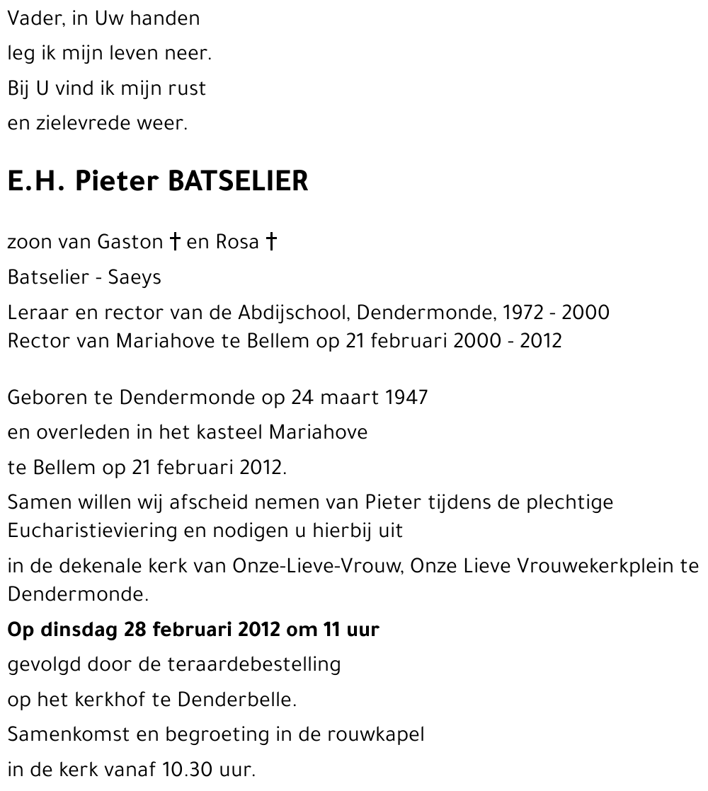 Pieter BATSELIER