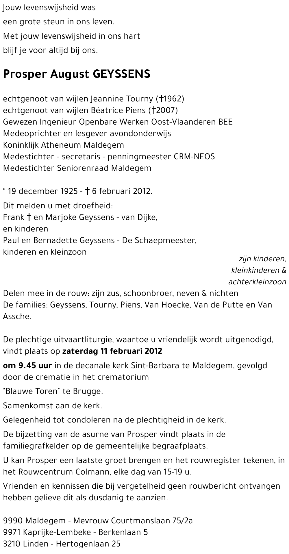 Prosper August GEYSSENS