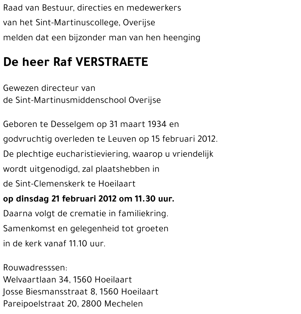 Raf VERSTRAETE