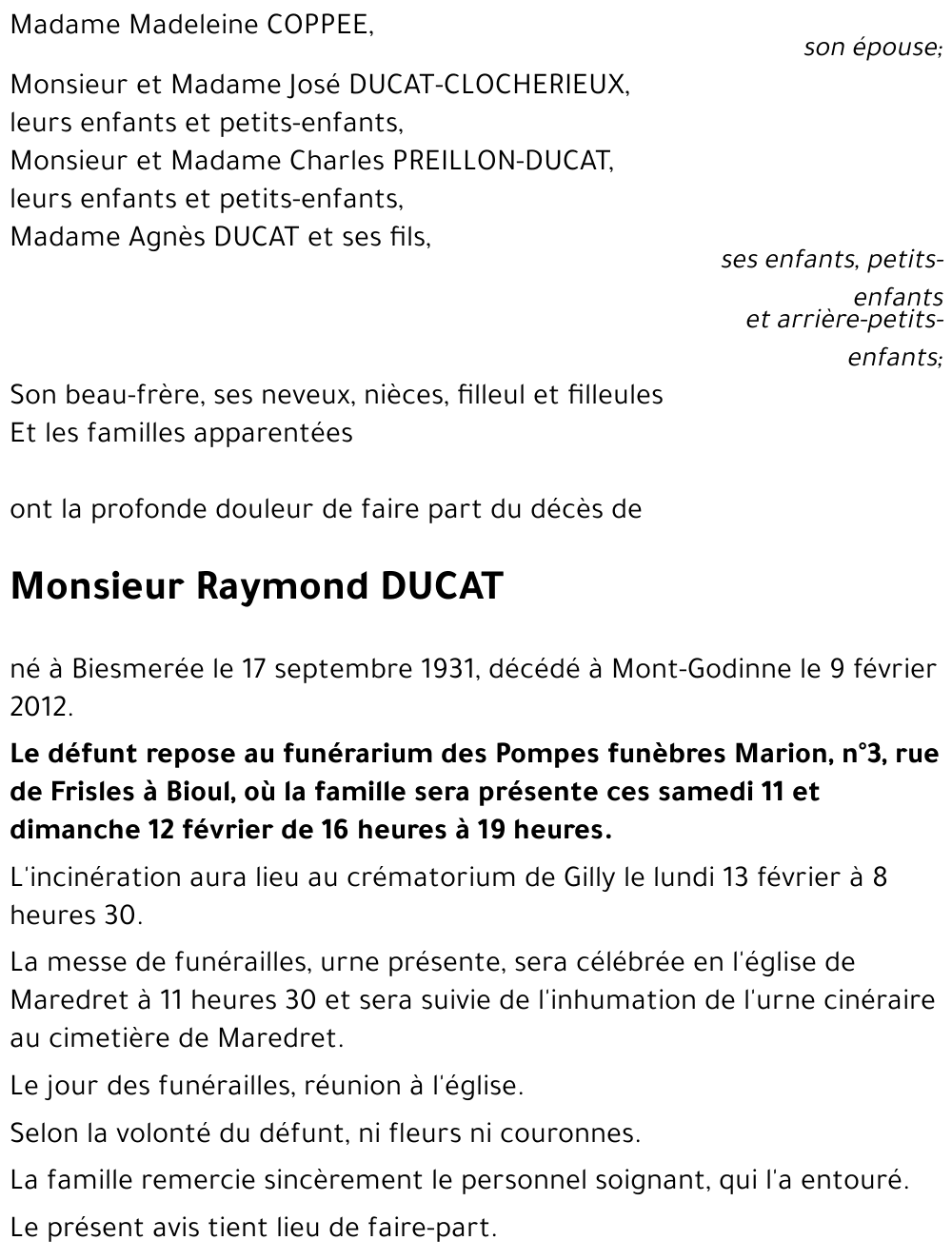 Raymond DUCAT