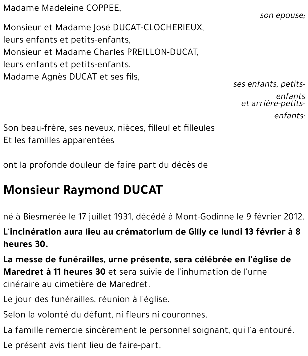 Raymond DUCAT