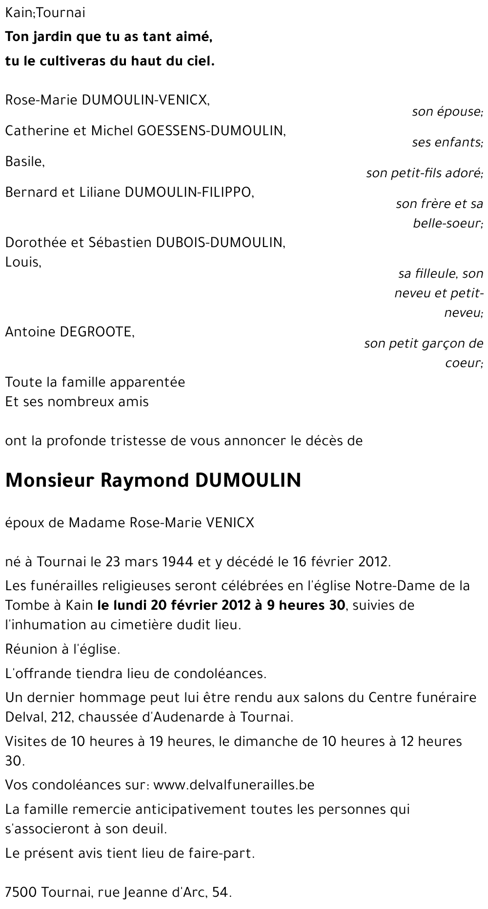 Raymond DUMOULIN