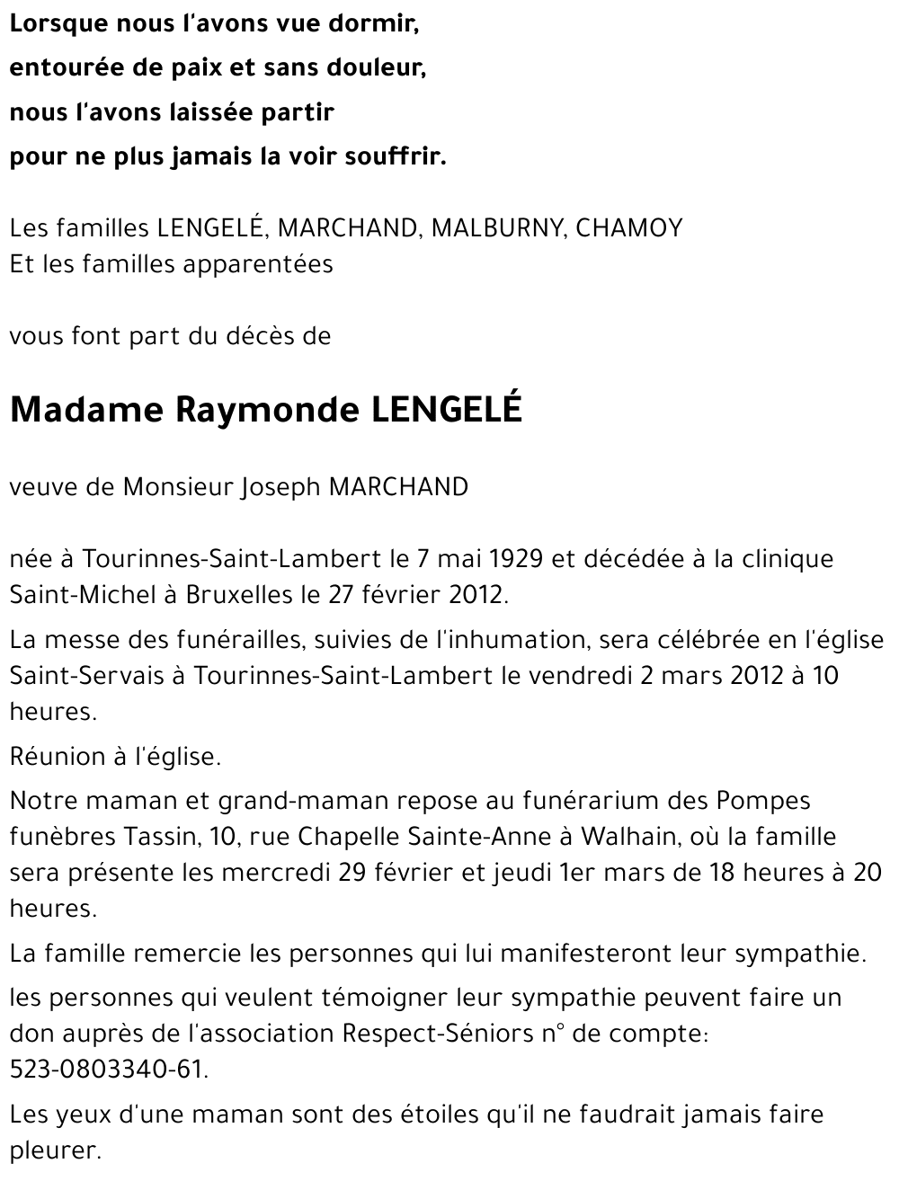 Raymonde LENGELé