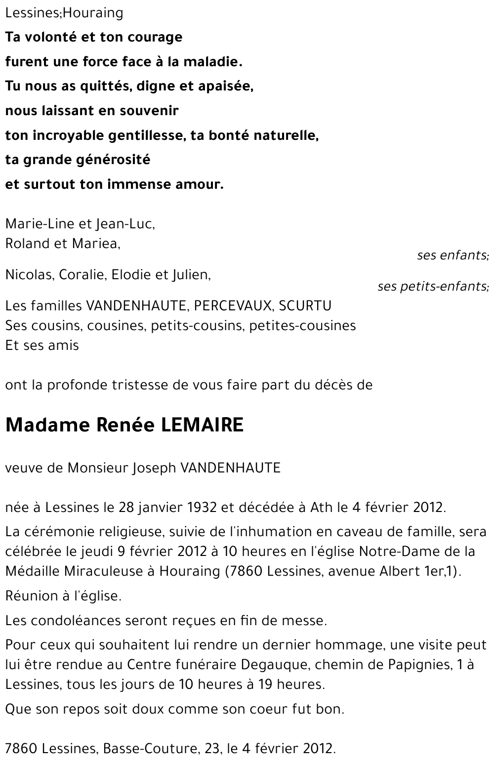 Renée LEMAIRE