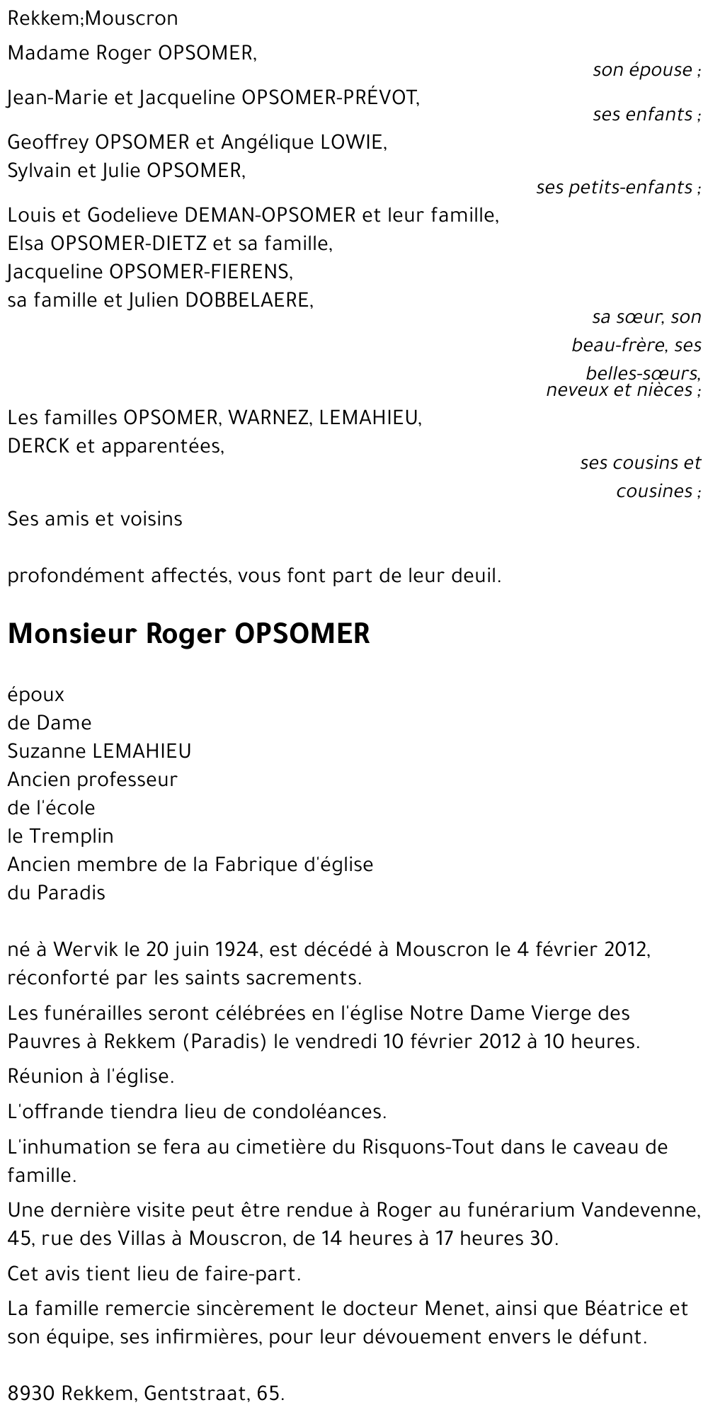 Roger OPSOMER
