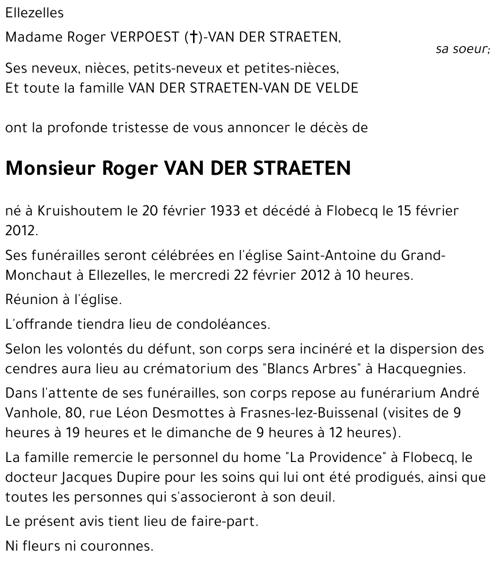 Roger VAN DER STRAETEN