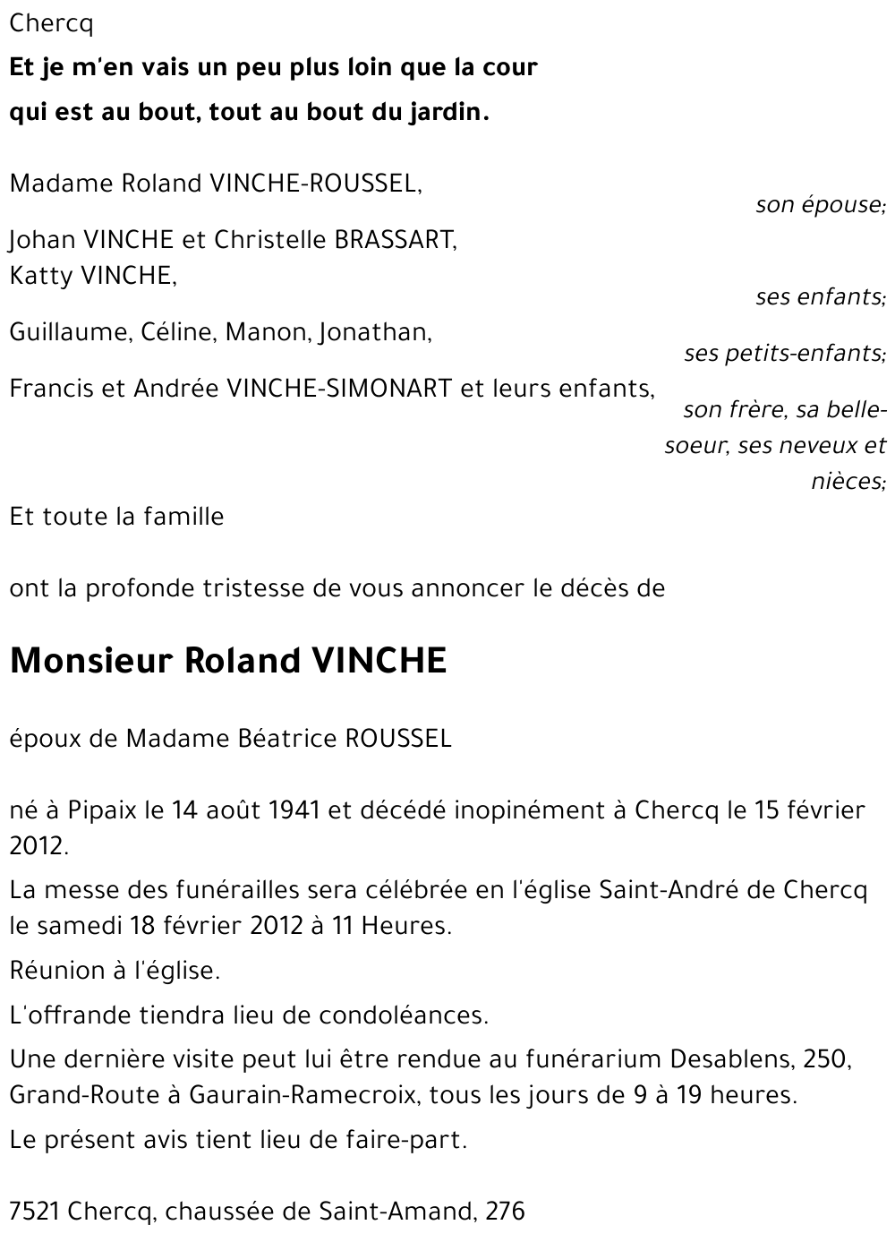 Roland VINCHE