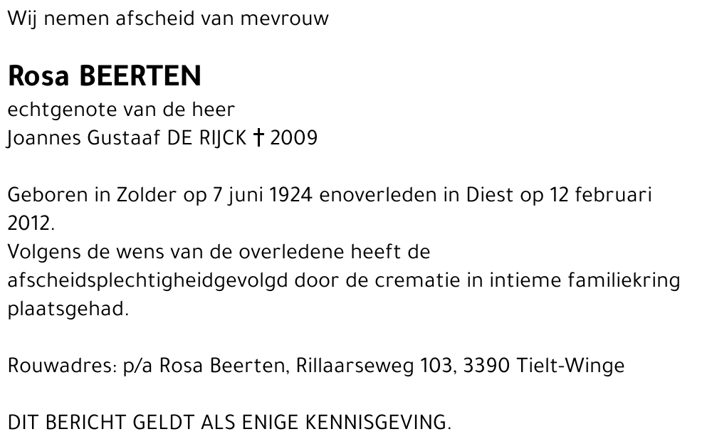 Rosa BEERTEN