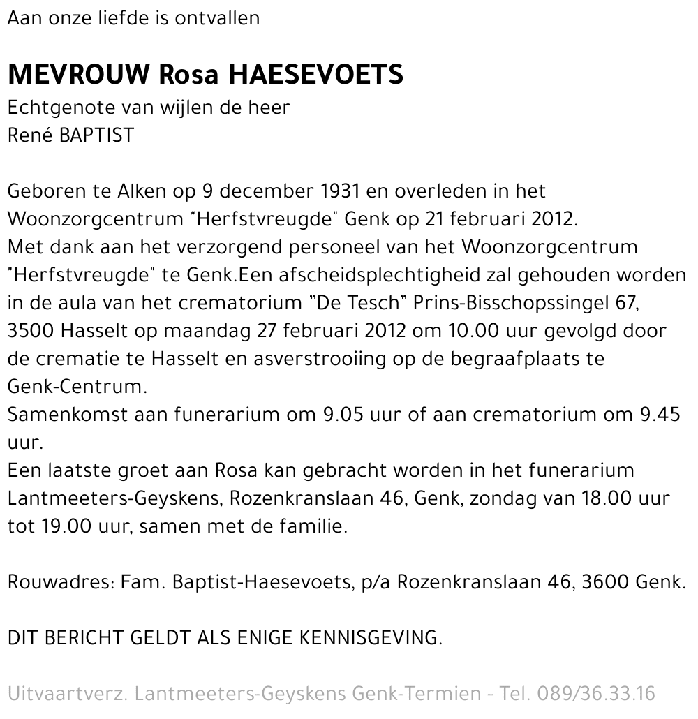 Rosa HAESEVOETS