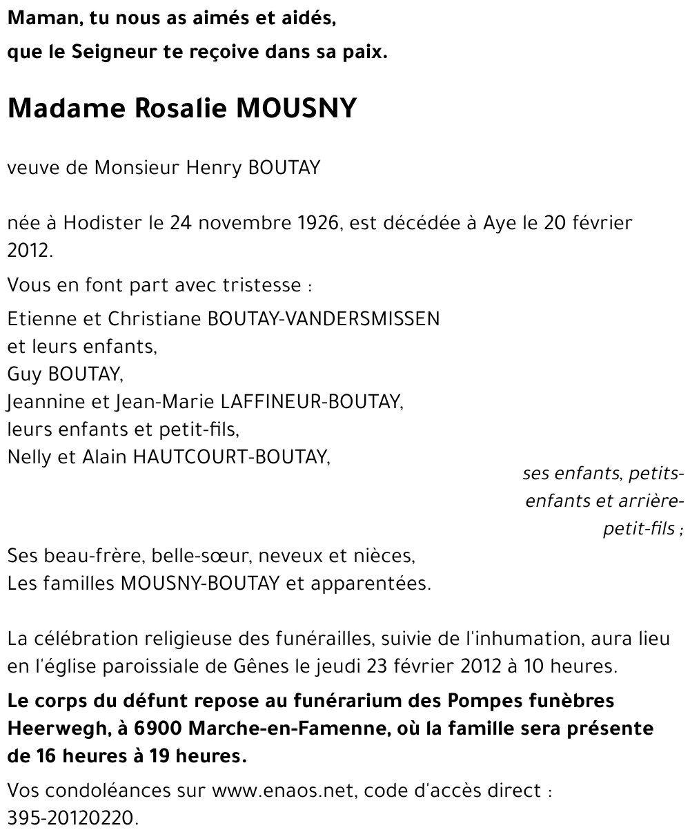 Rosalie MOUSNY