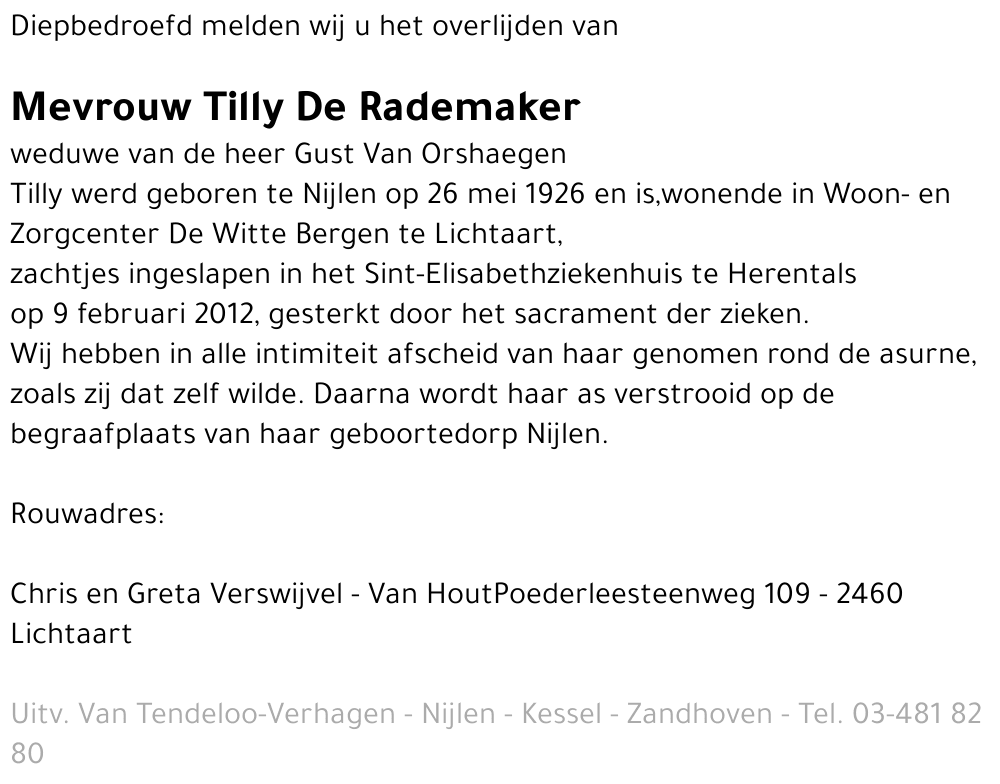 Tilly De Rademaker