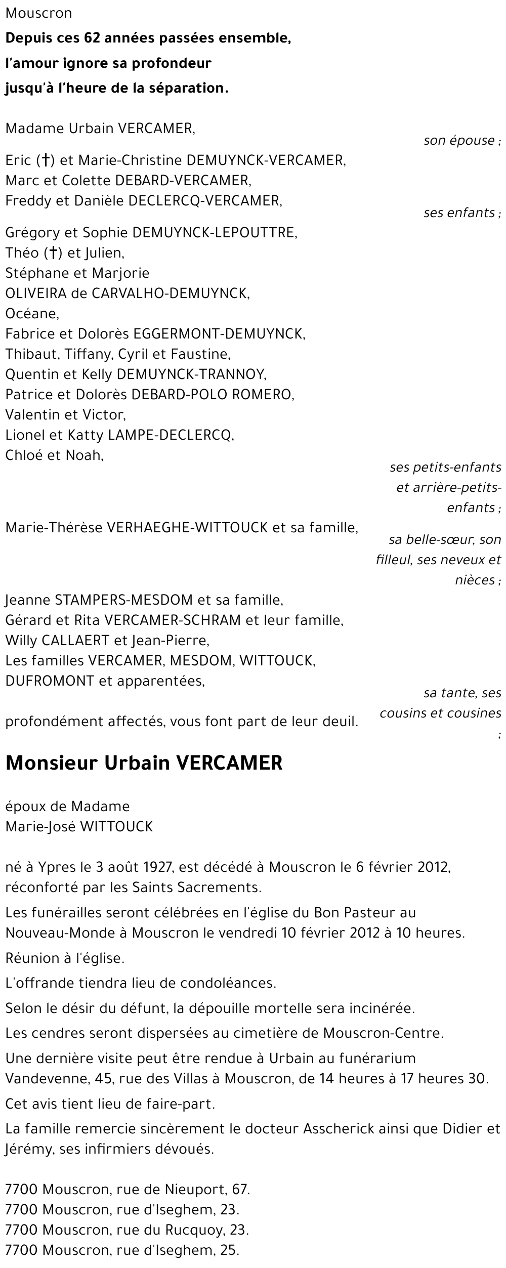 Urbain VERCAMER