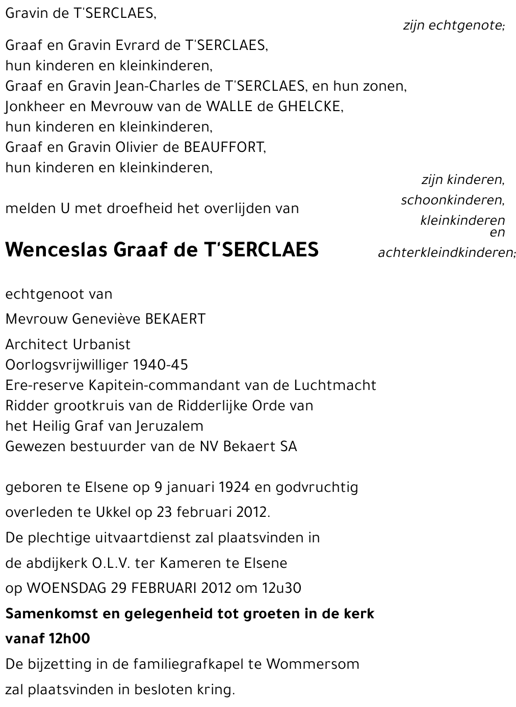 Wenceslas de T' SERCLAES