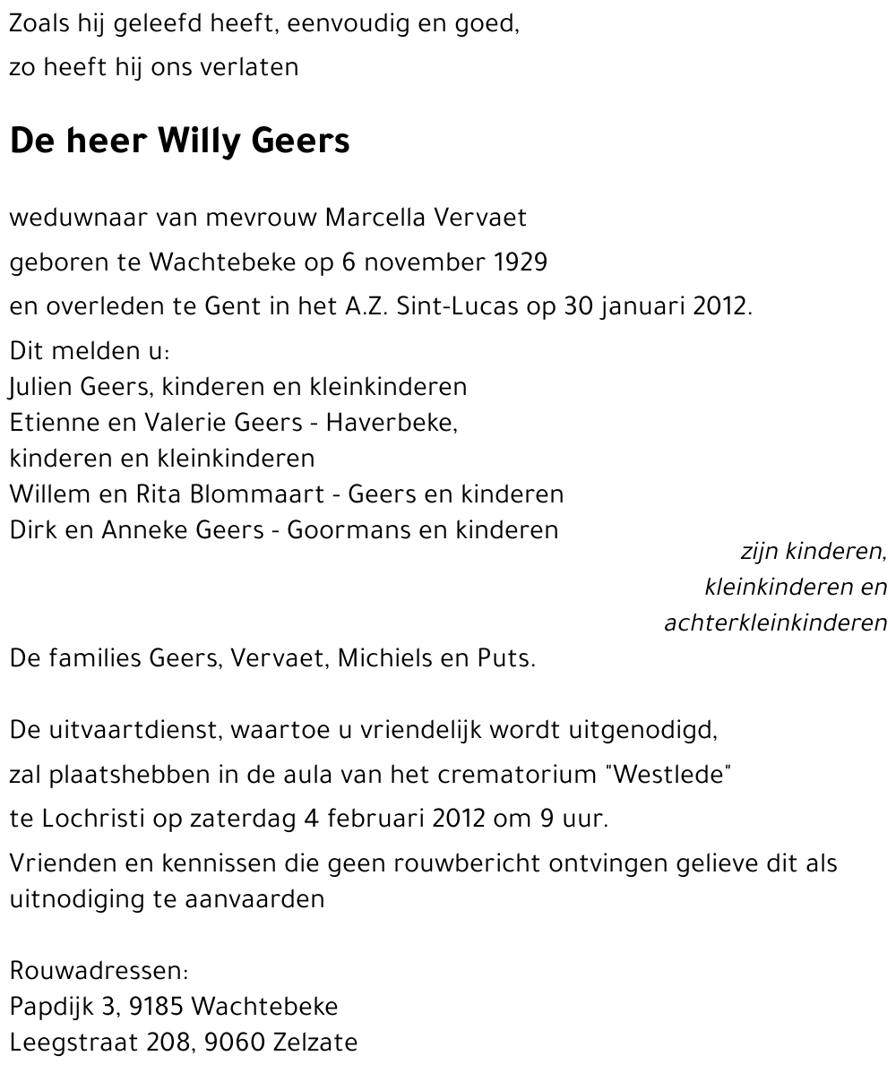 Willy Geers