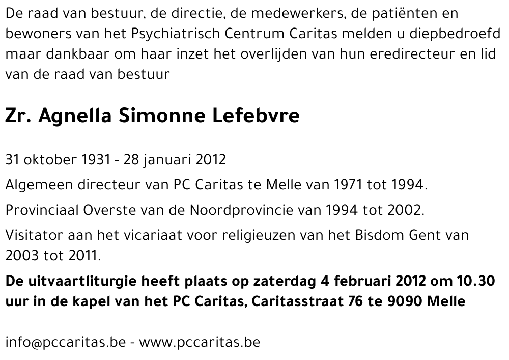 Zr. Anella Simonne Lefebvre