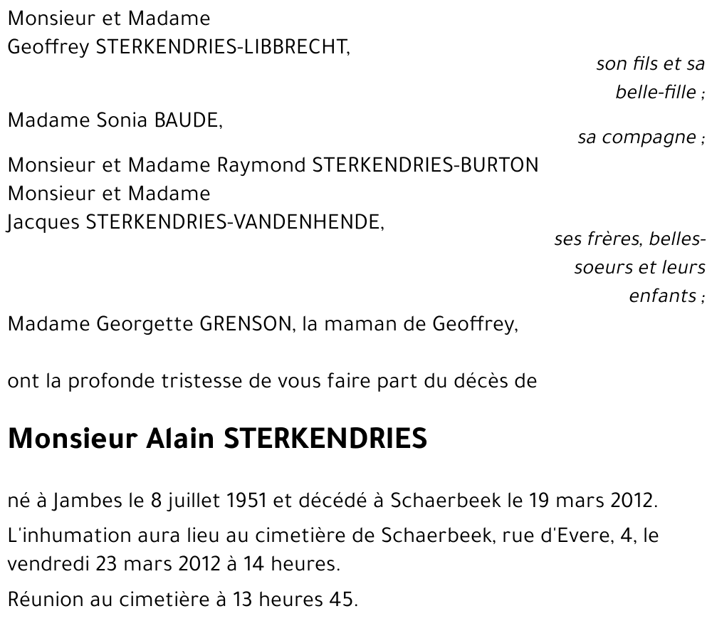 Alain STERKENDRIES