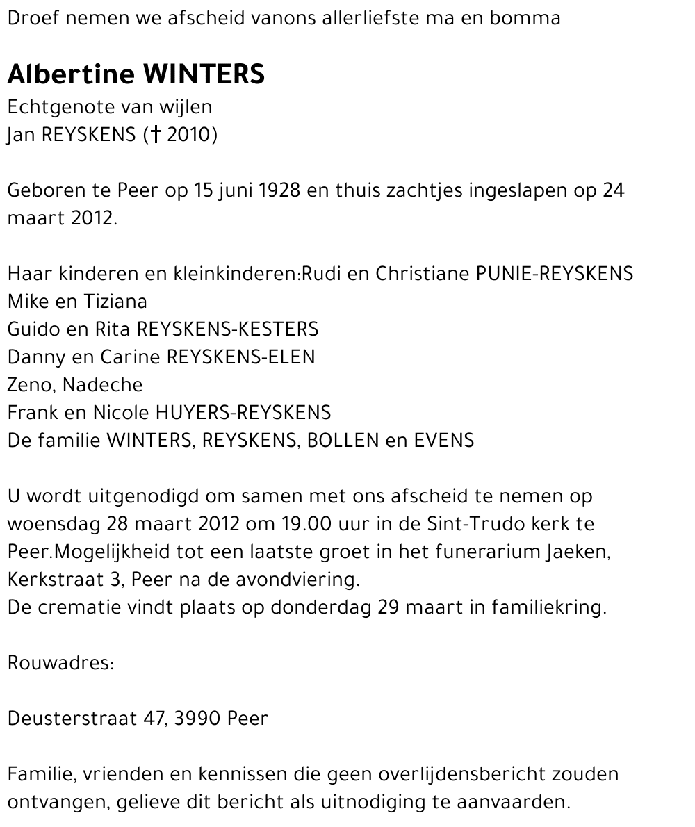Albertine WINTERS