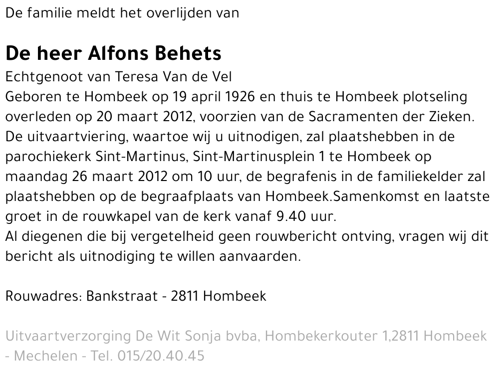 Alfons Behets