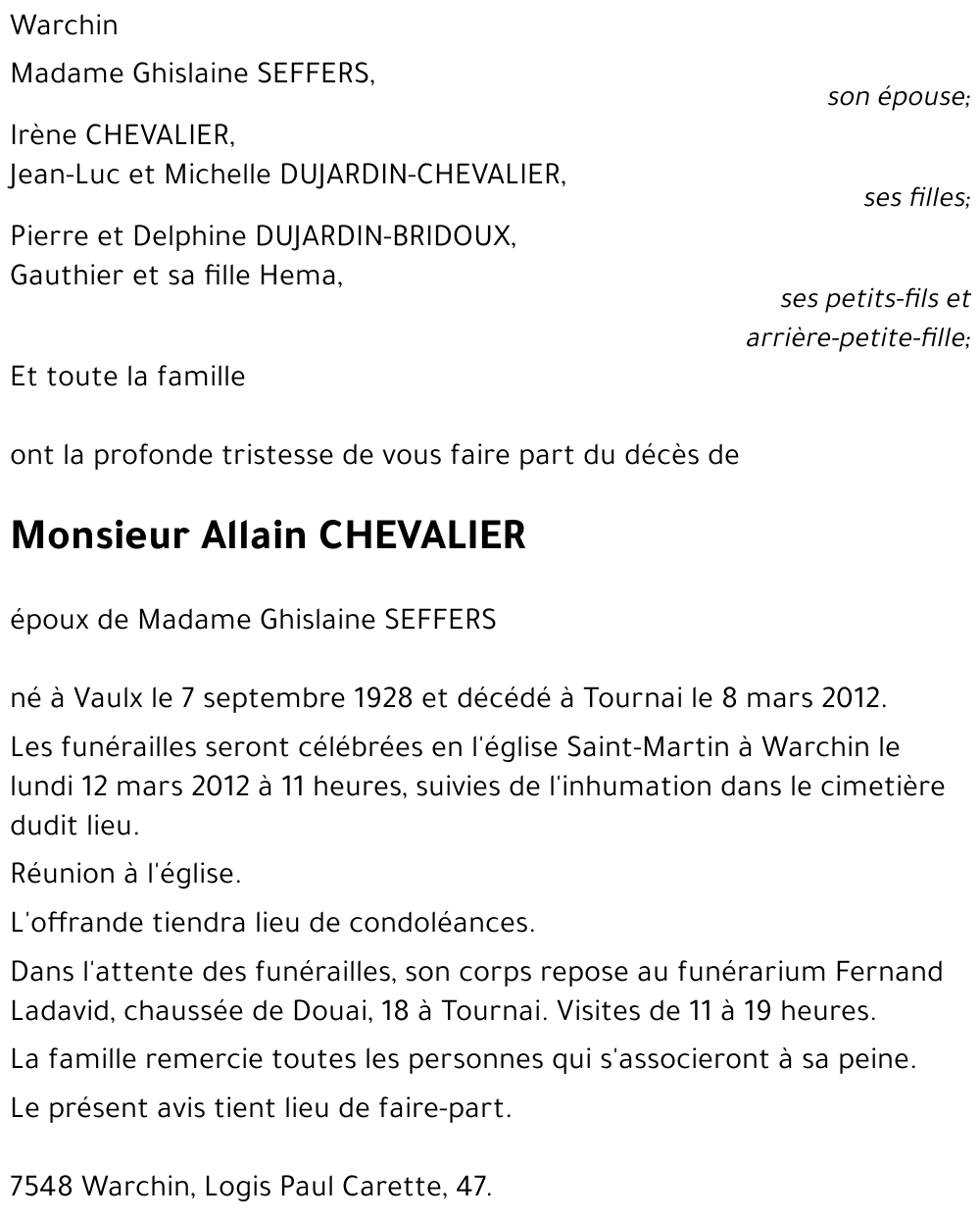 Allain CHEVALIER