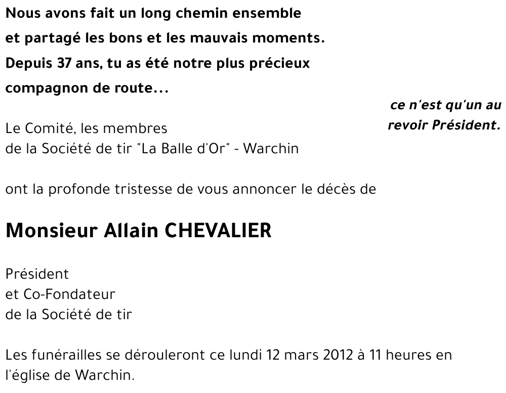 Allain CHEVALIER
