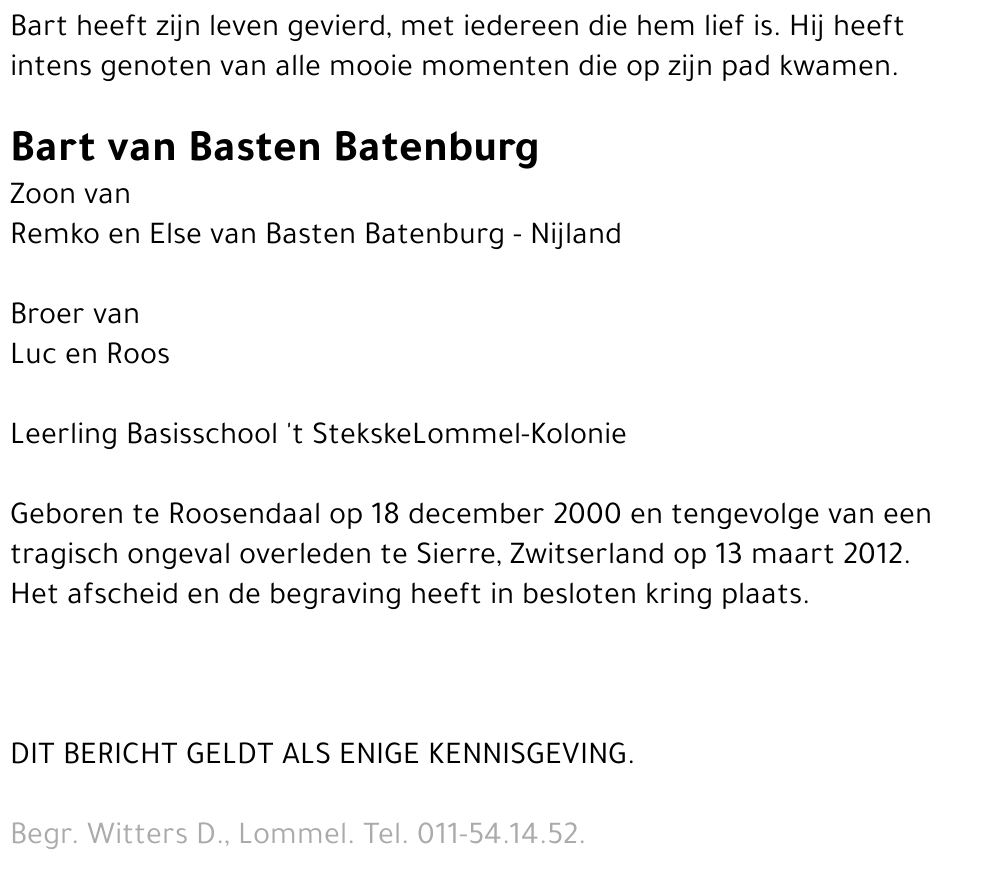 Bart van Basten Batenburg