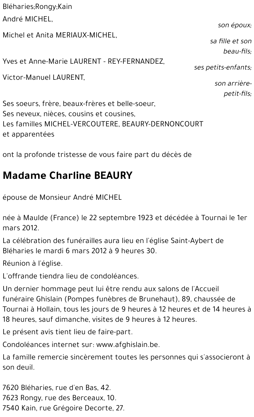 Charline BEAURY